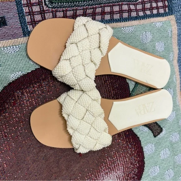 Zara Women's Tan and Cream Braided Sandals - Picture 4 of 4